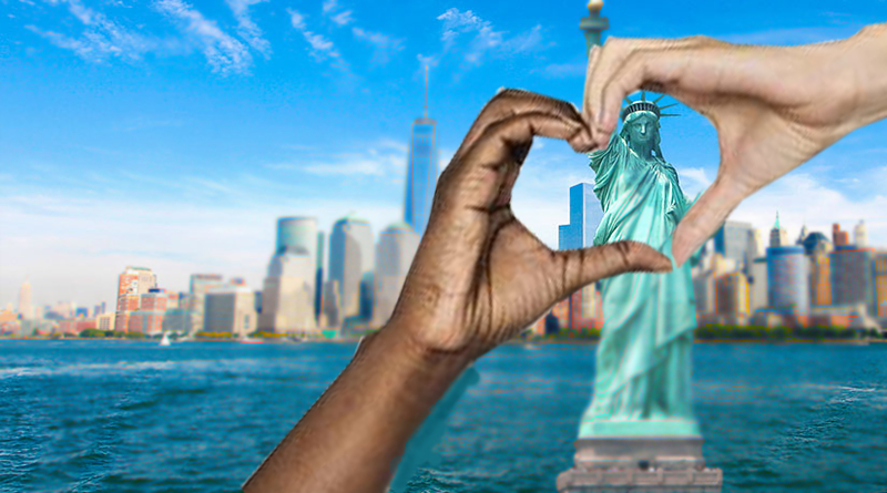 Heart Hands Lady Liberty